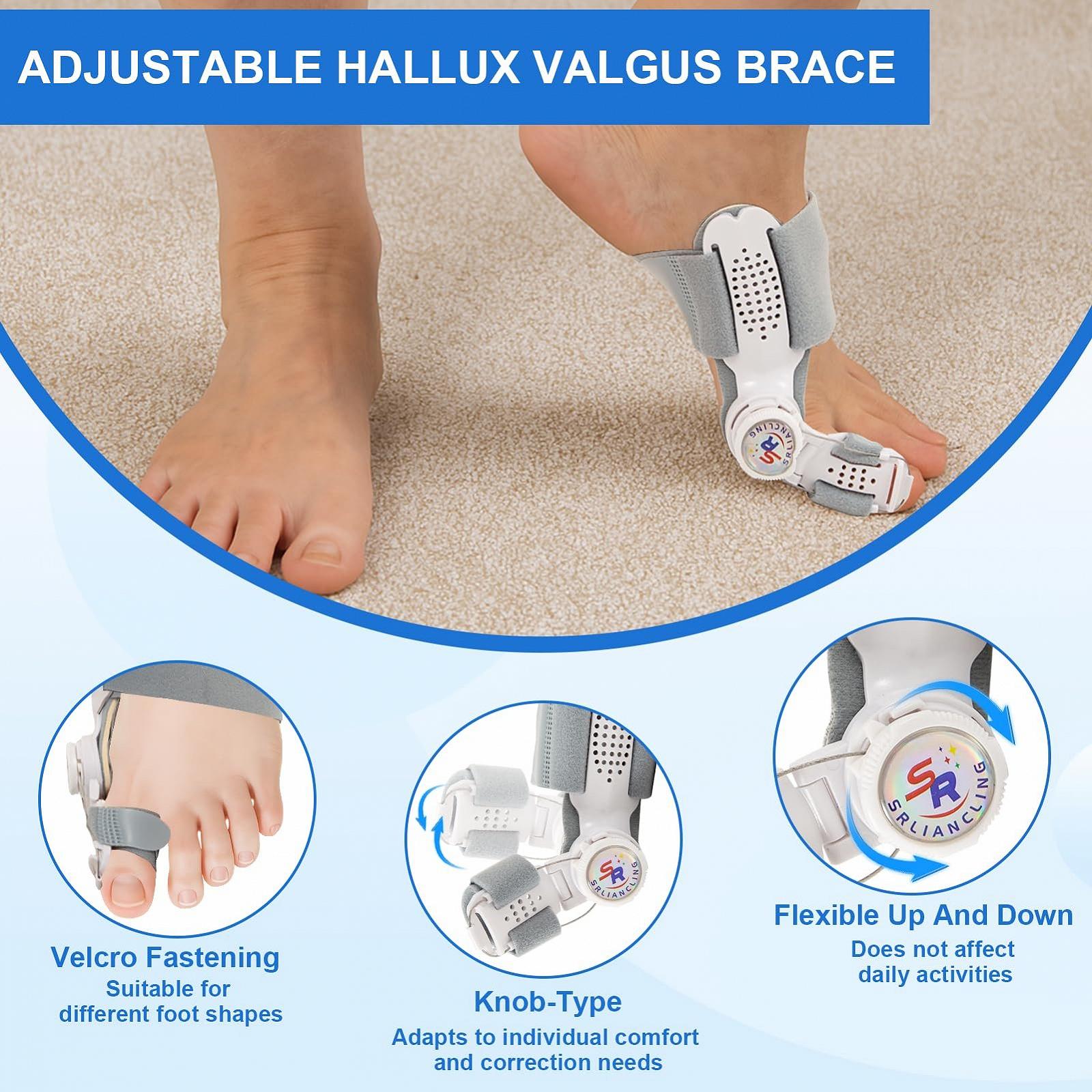 Шина для коррекции Hallux Valgus Регулируемая, 1 шт + Носки для Hallux Valgus, 2 шт, фото №4
