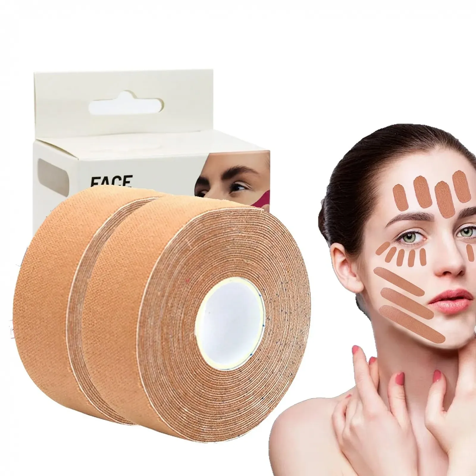 Стрічка для обличчя ліфтингова, стрічка для фейсліфтингу, 2 рулони, фото №8
