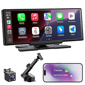 Дисплей Avylet 8.1 Inch Wireless Carplay для Android Car и Apple Carplay, Портативный IPS сенсорный экран с камерой заднего вида IP67, Обновления OTA, GPS навигация, Bluetooth 5.0, Mirror Link, FM/AUX - Фото 1