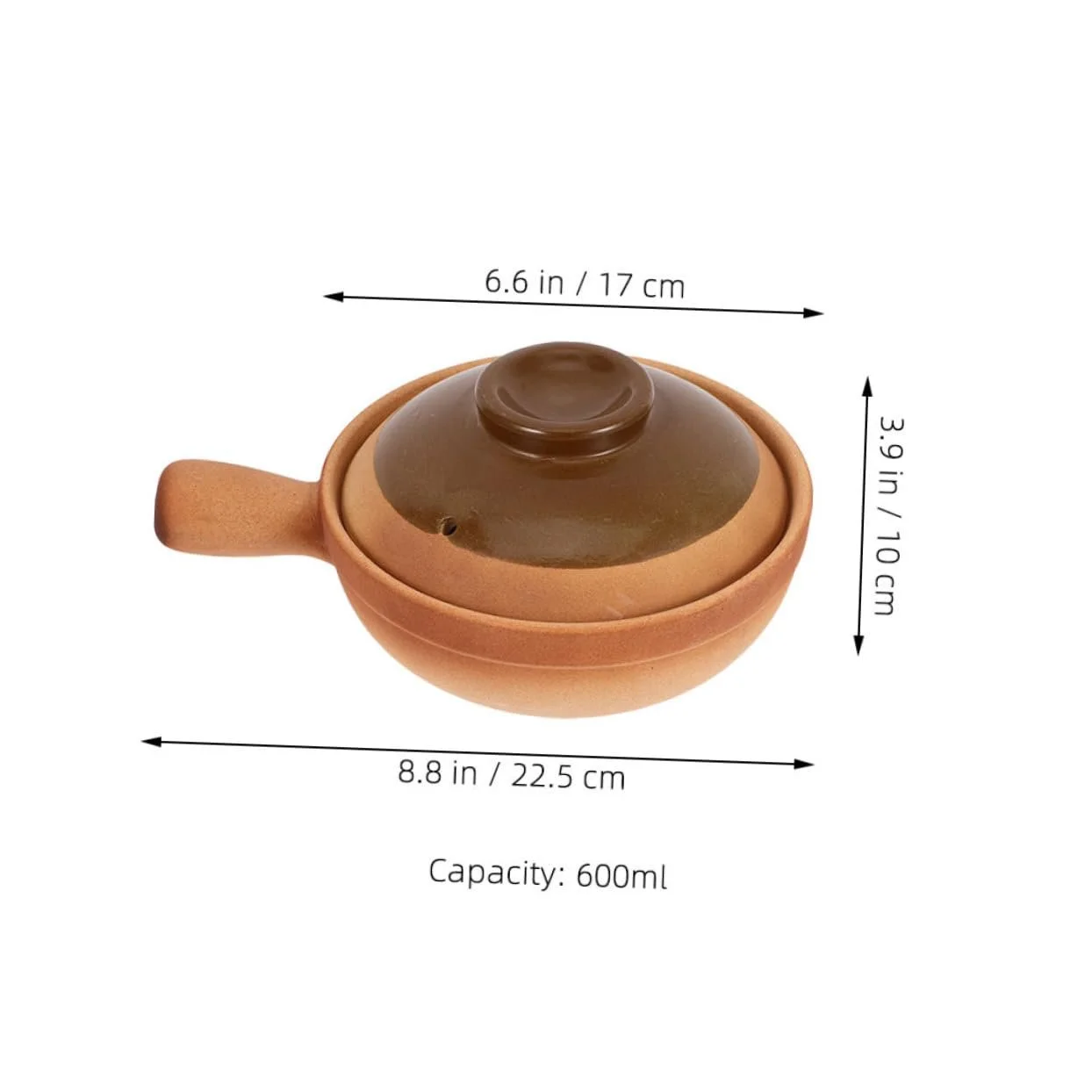 Глиняный горшок Cabilock Traditional с крышкой Маленький Многофункциональный для риса и супа, фото №2