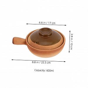 Глиняный горшок Cabilock Traditional с крышкой Маленький Многофункциональный для риса и супа synthetic.ua - Фото 1