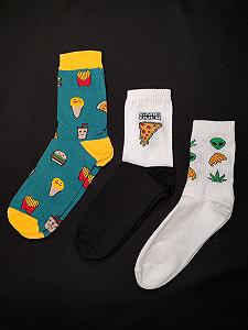 Бокс носков приколов с принтами «Пицца» 3 пары - Фото 1