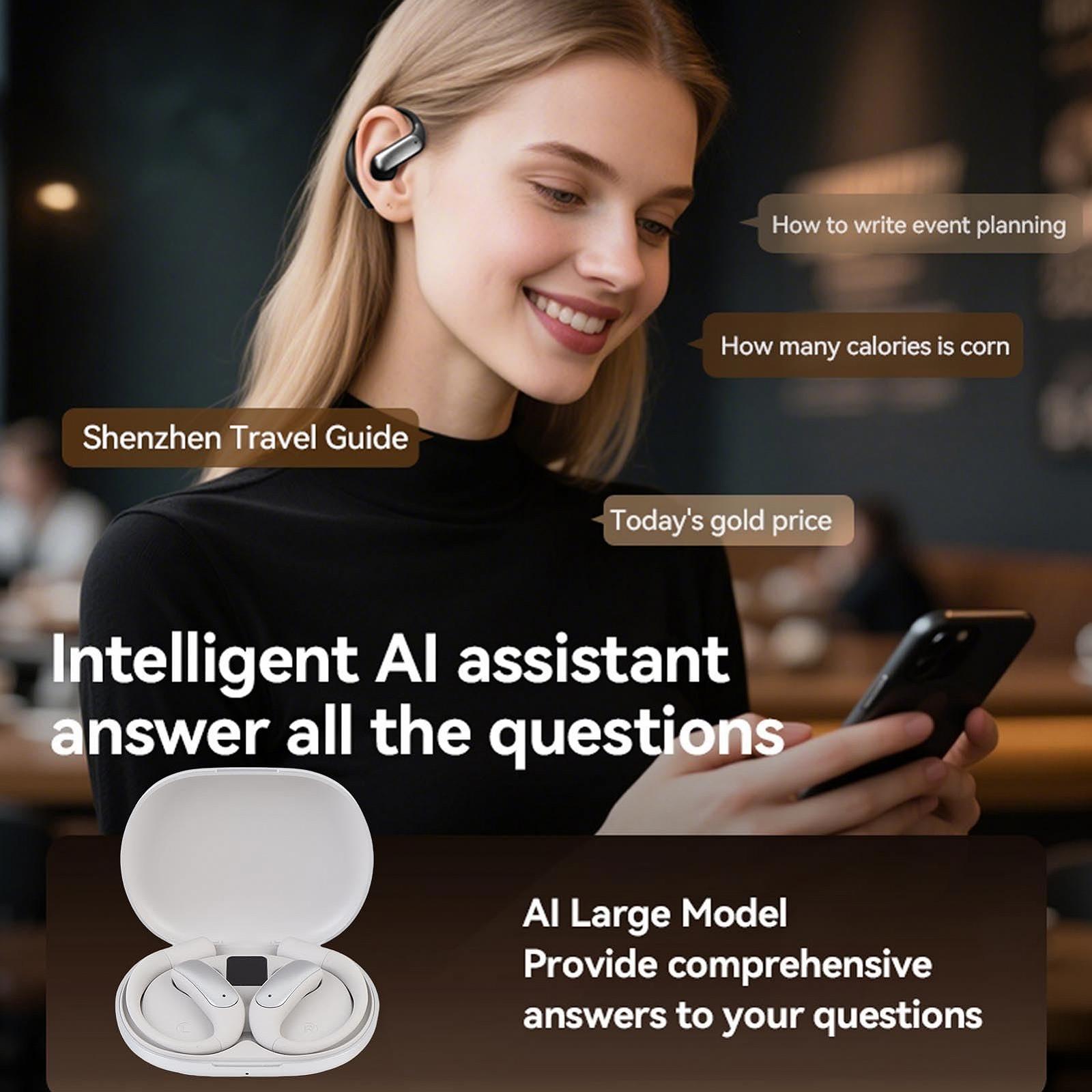 Навушники-перекладачі AI Tonysa, 144 мови, у реальному часі, бездротові Bluetooth з мікрофоном з шумопоглинанням, 40 годин відтворення, сріблясті, фото №3 Навушники-перекладачі AI Tonysa, 144 мови, у реальному часі, бездротові Bluetooth з мікрофоном з шумопоглинанням, 40 годин відтворення, сріблясті, фото №3