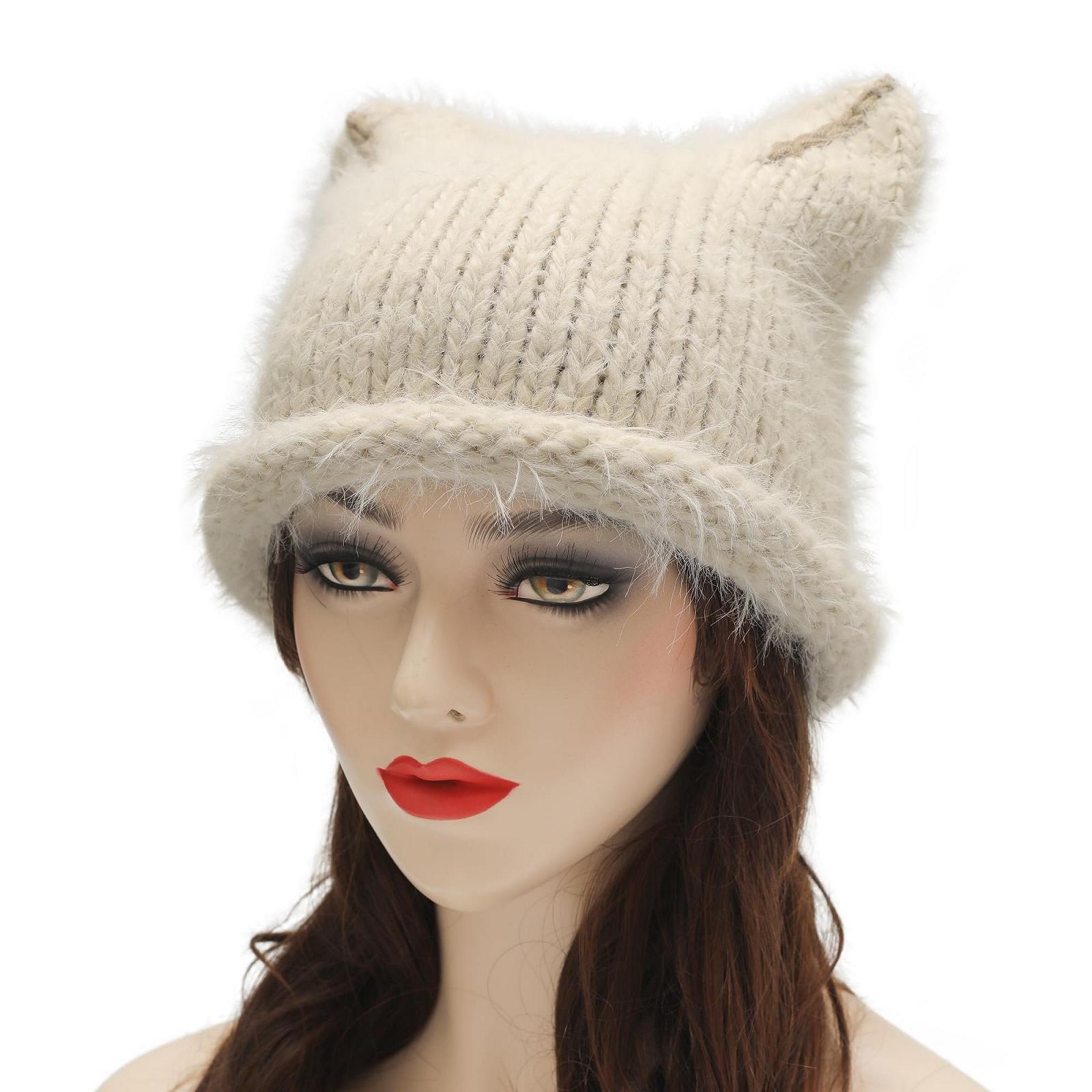 В'язана шапка з котячими вушками ZLYC Slouchy Grunge Мила зимова, фото №9