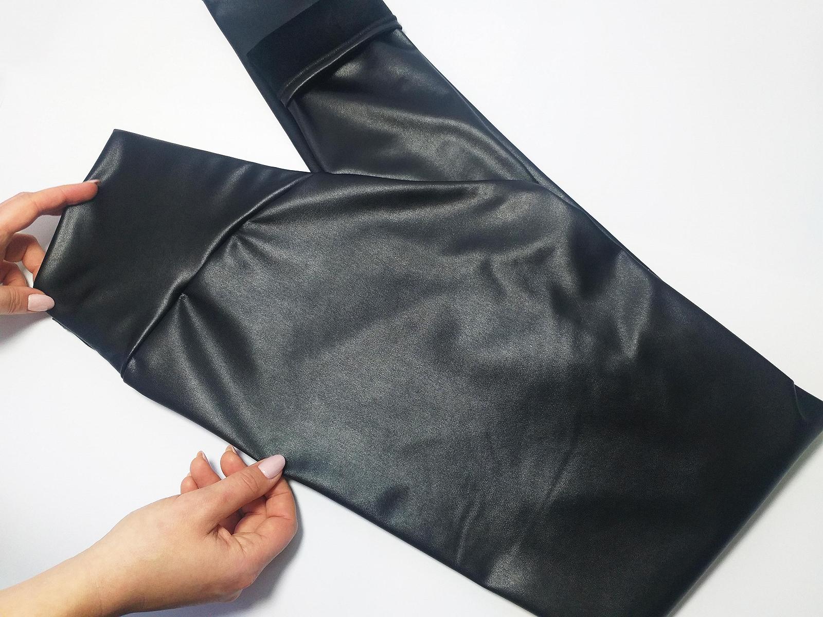 Лосины из эко-кожи утепленные велюром высокая посадка цвет Черный размер L 2701224203, фото №5 Лосины из эко-кожи утепленные велюром высокая посадка цвет Черный размер L 2701224203, фото №5