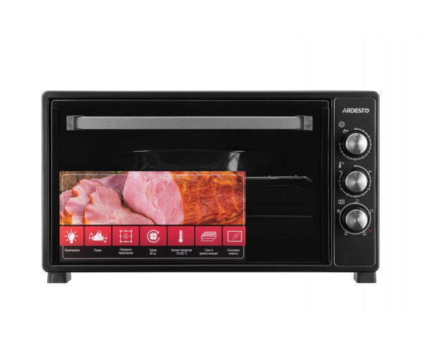 ARDESTO Електропіч 1700Вт 48л хром тени таймер підсвічув вертел чорний, фото №7