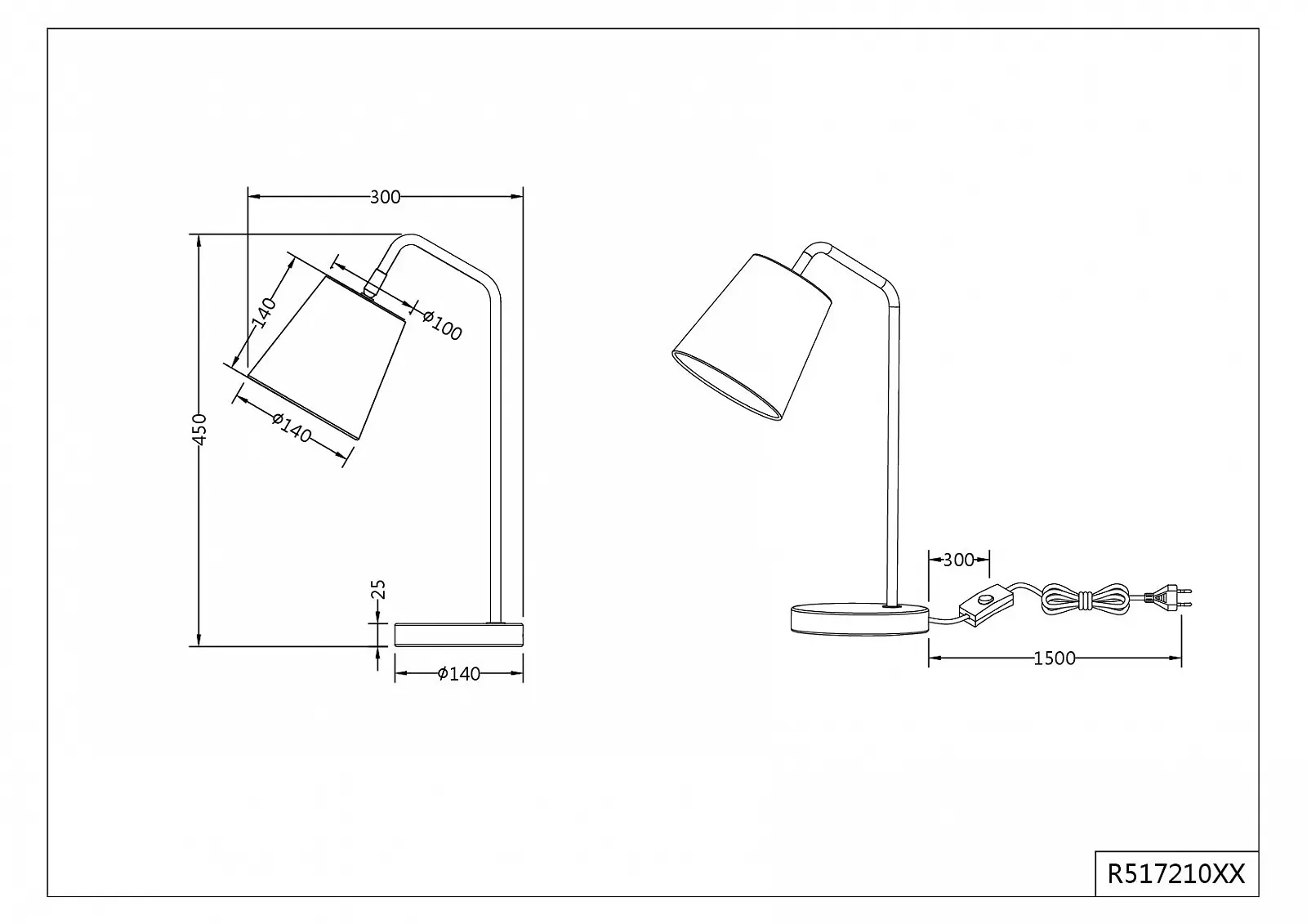 Настільна лампа Reality Leuchten Buddy R51721031 Металева Тканинний абажур E27 Матовий білий, фото №9