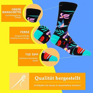 Гольфы женские MAKABO с красочным узором, 3 пары, длинные разноцветные носки, размер 35-38, 39-42 synthetic.ua - Фото 1