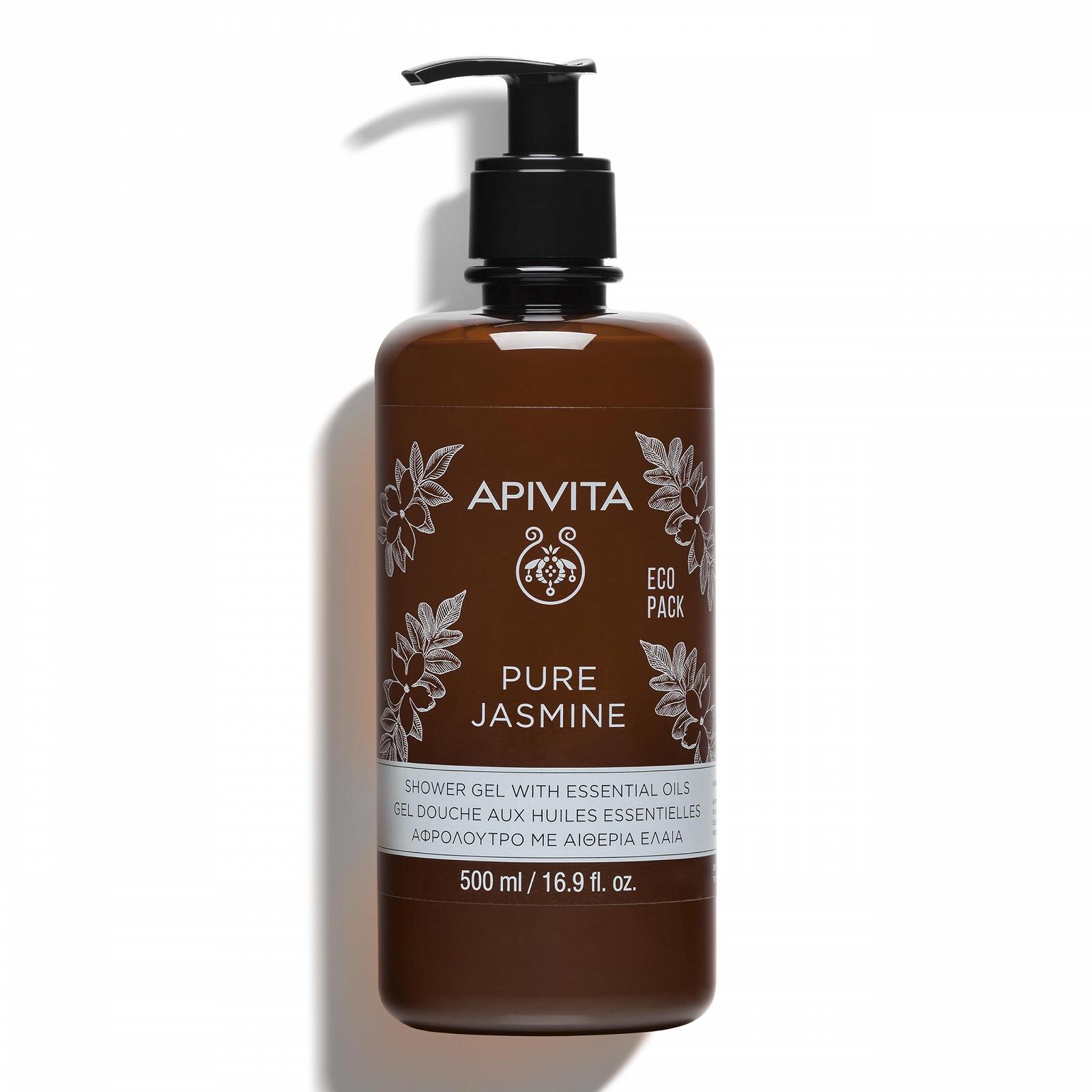 Гель для душа Apivita Pure Jasmine с маслом жасмина и прополисом 500 мл., фото №1
