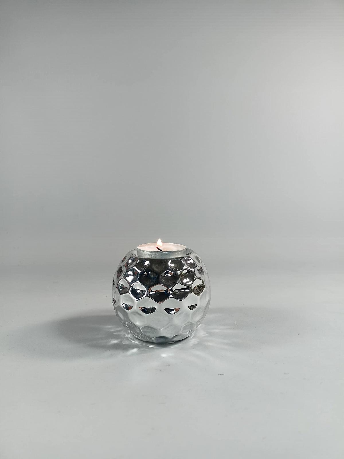Набор из 2 подсвечников подставки для свечей Bubbles серебристый круглой высоты: 8 см - 12 см (8 см), фото №4 Набор из 2 подсвечников подставки для свечей Bubbles серебристый круглой высоты: 8 см - 12 см (8 см), фото №4