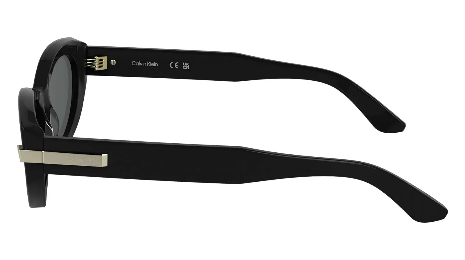 Жіночі сонцезахисні окуляри Calvin Klein CK25502S Чорний, з суцільними сірими лінзами, чорний, фото №3