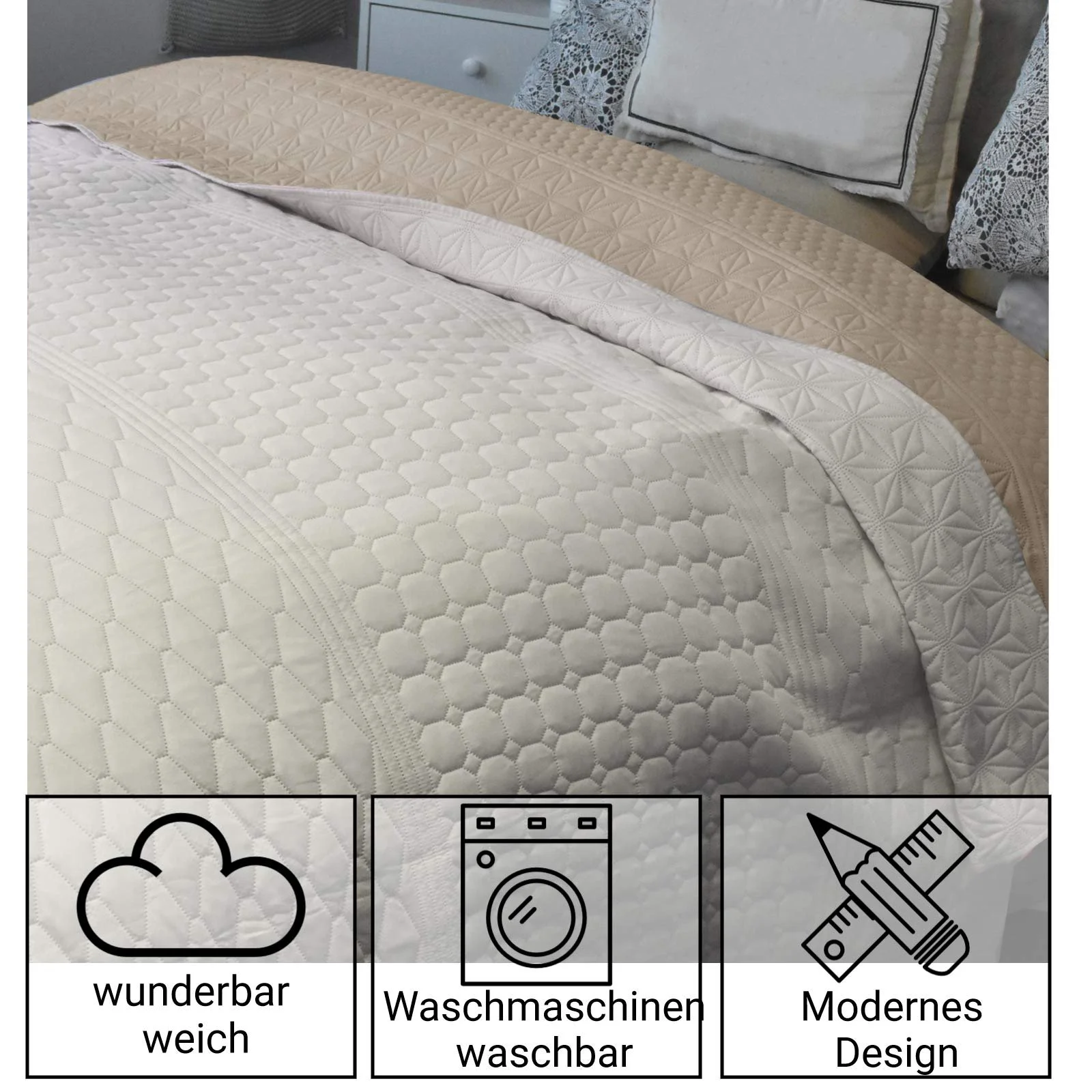 Покрывало Homelevel 240 см x 220 см и 220 см x 200 см, фото №2