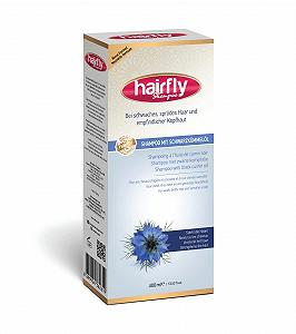 Шампунь hairfly З маслом чорного кмину Зволожуючий - Багатий антиоксидантами - Проти лупи - A B C Залізо та Кальцій - Протизапальний - Стимулює ріст волосся з нігелоном і тимохіноном - Фото 1
