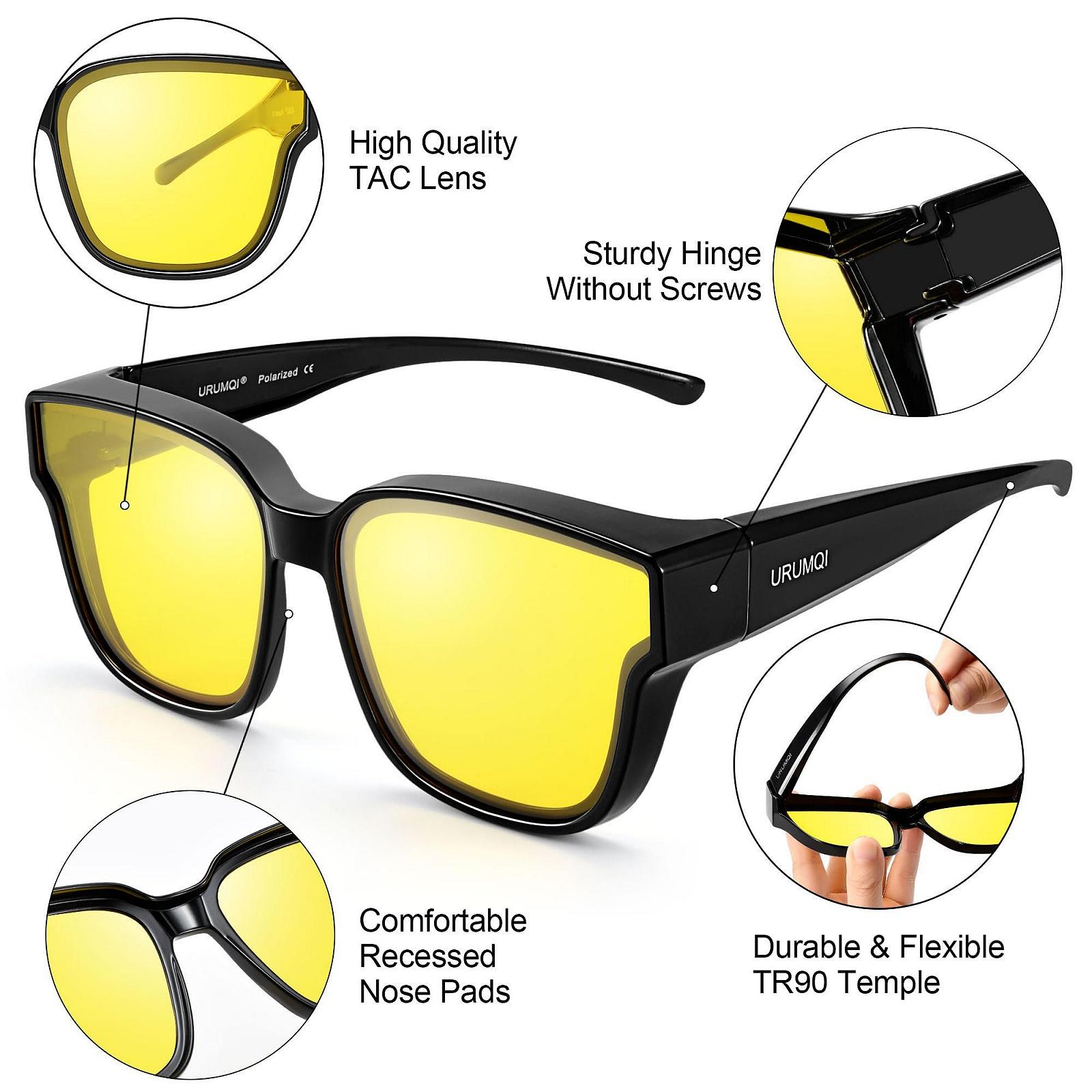 Окуляри для нічного бачення URUMQI для водіїв, жіночі, поляризовані, антиблікові, HD жовті лінзи, надлегкі, фото №4 Окуляри для нічного бачення URUMQI для водіїв, жіночі, поляризовані, антиблікові, HD жовті лінзи, надлегкі, фото №4