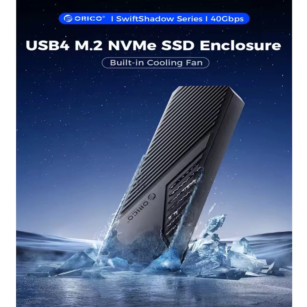 Внешний карман ORICO CNM2-U4 40Gbps M.2 NVMe SSD to USB4, Thunderbolt 4 Grey, фото №3 Внешний карман ORICO CNM2-U4 40Gbps M.2 NVMe SSD to USB4, Thunderbolt 4 Grey, фото №3