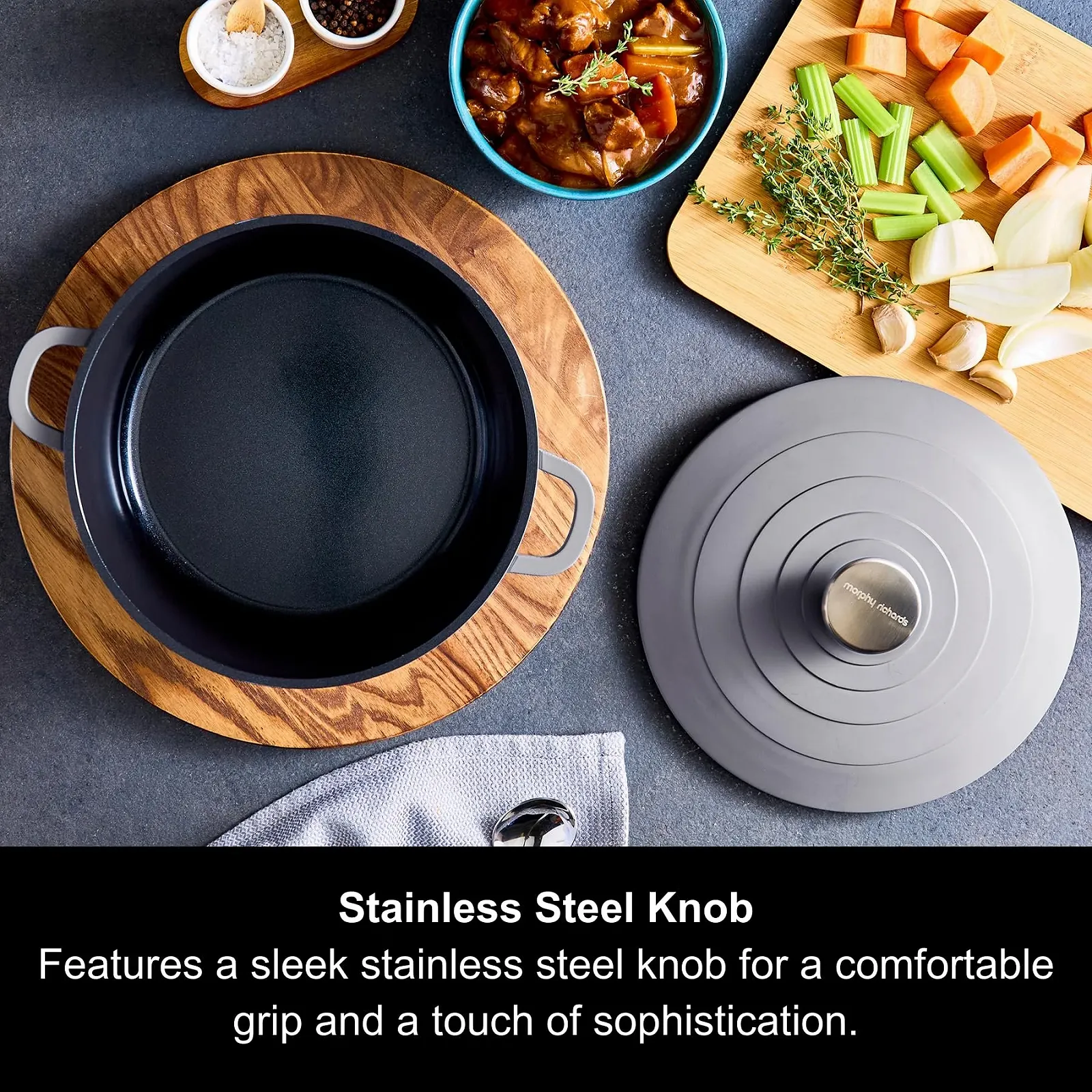 Гусятниця для запікання Morphy Richards 851253 з литого алюмінію 24 см Grey, фото №5