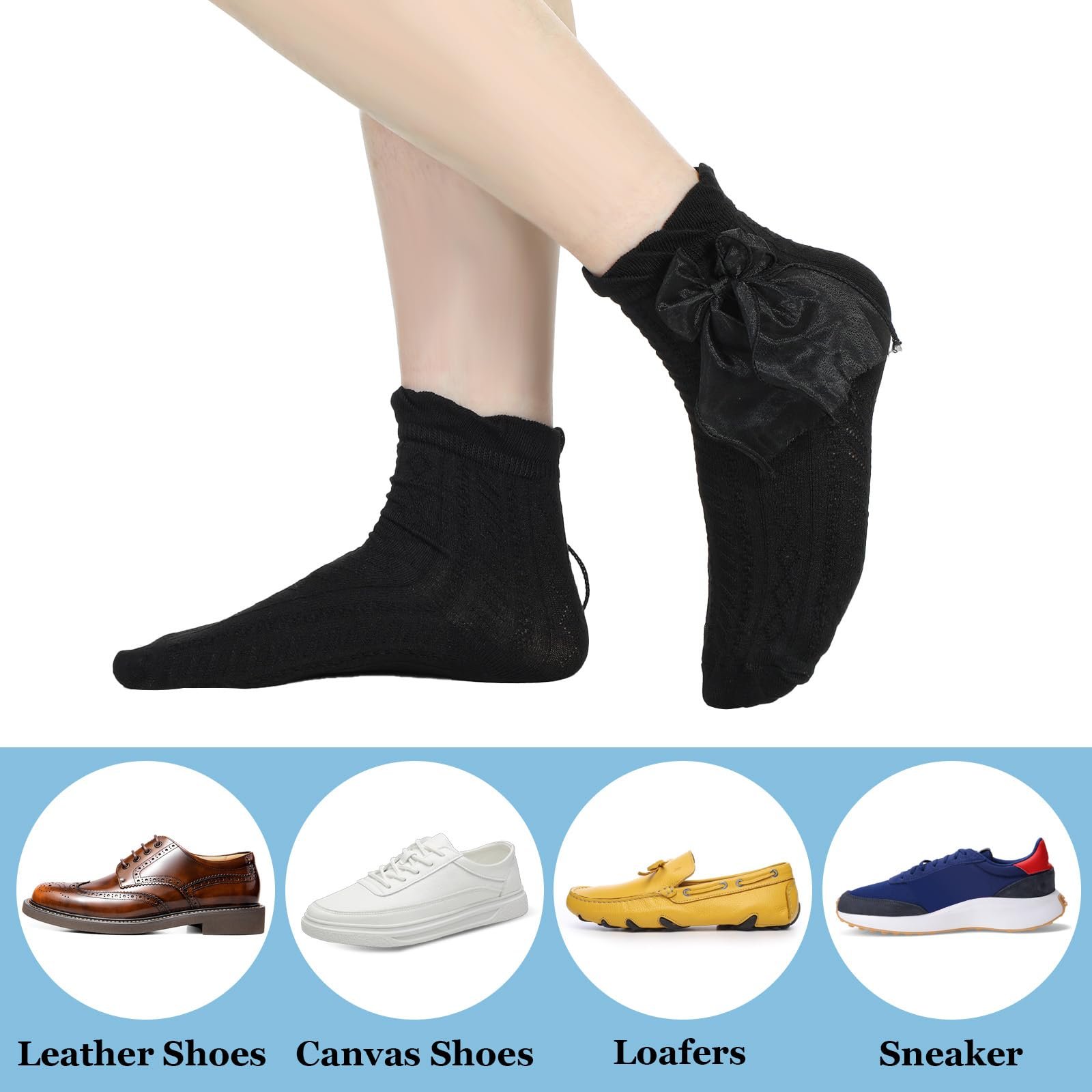 Носки с рюшами (2 пары) Lacs Черно-белый, фото №8