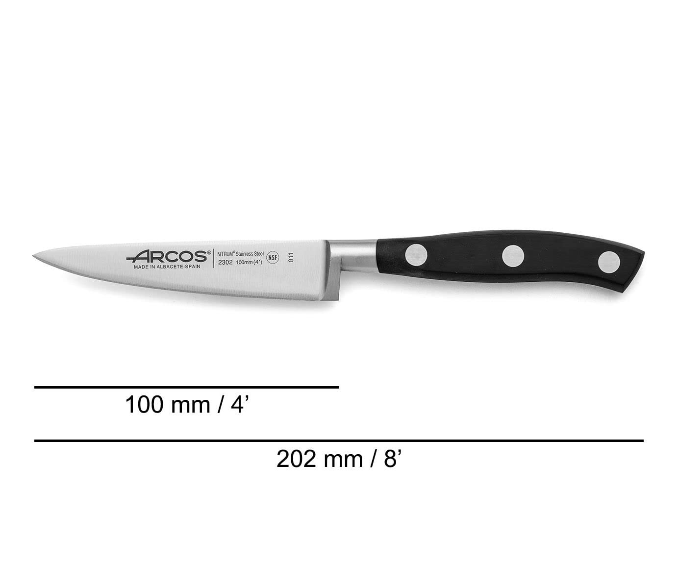 Набор кухонных ножей Arcos Riviera Нож для очистки овощей + Santoku + Поварской нож Лезвие из нержавеющей стали, рукоятка из полиоксиметилена Черный, фото №2
