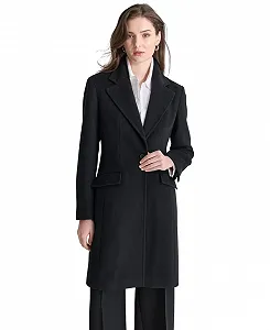 Пальто DKNY Женское шерстяное на пуговицах - Фото 1