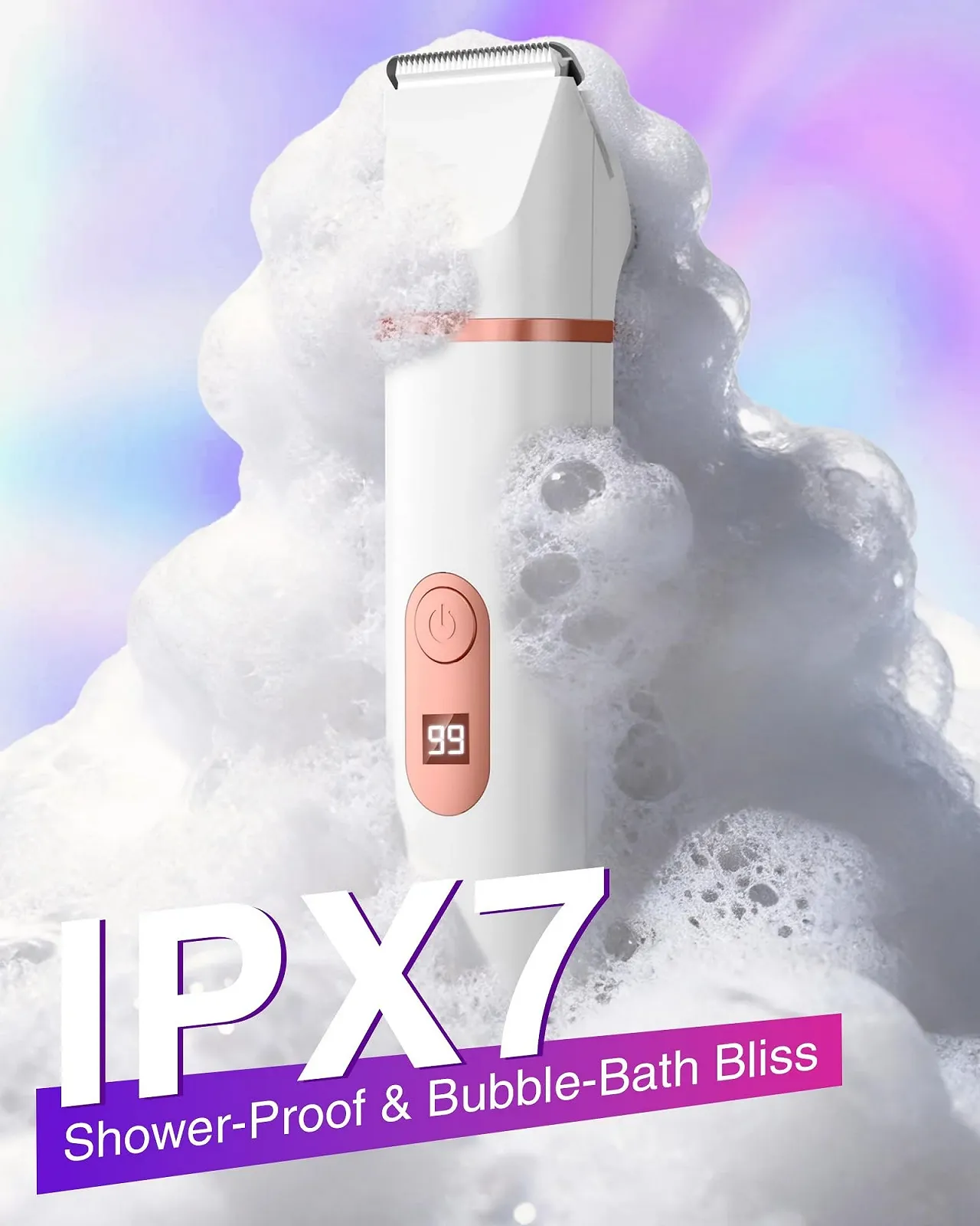 Електробритва жіноча 3-в-1 IPX7 Керамічні леза USB Біла, фото №6 Електробритва жіноча 3-в-1 IPX7 Керамічні леза USB Біла, фото №6