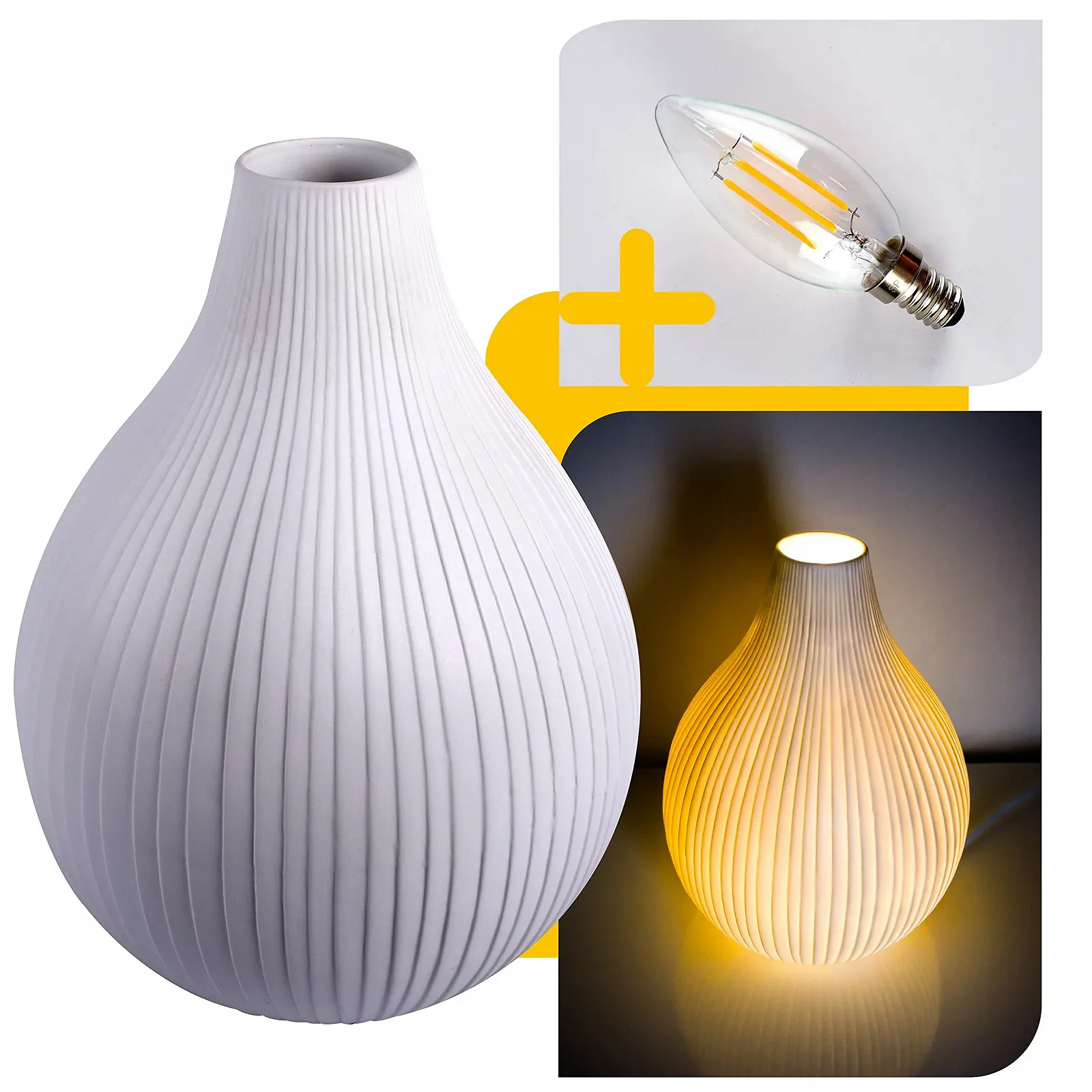 Настільна лампа Ceramic Drops з LED лампою 6 Вт біла, фото №5