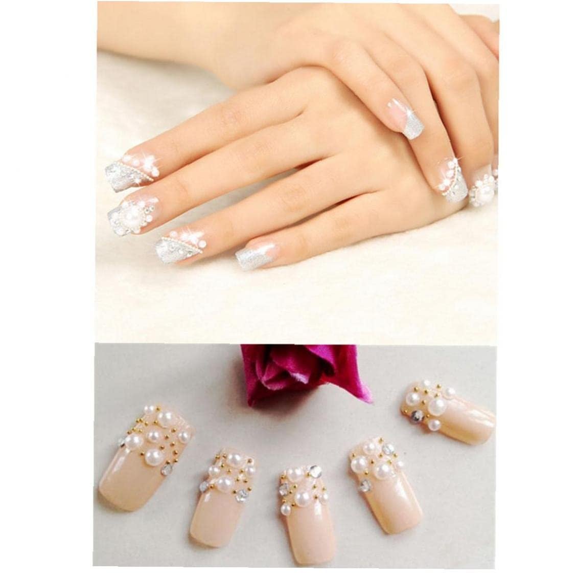 Перлини для дизайну нігтів Білі, різні розміри, в колі, фото №3
