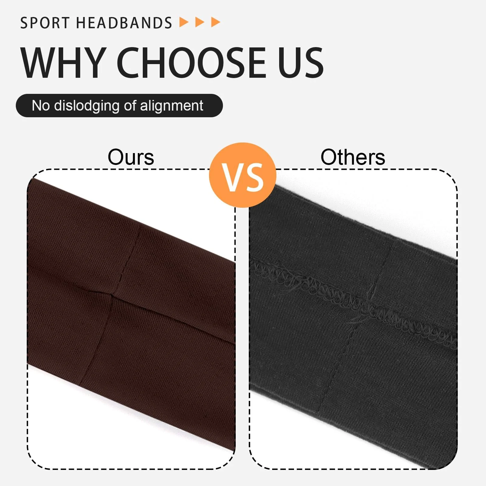 Спортивна Пов'язка на Голову 7 cm, Чорний, Коричневий, фото №3