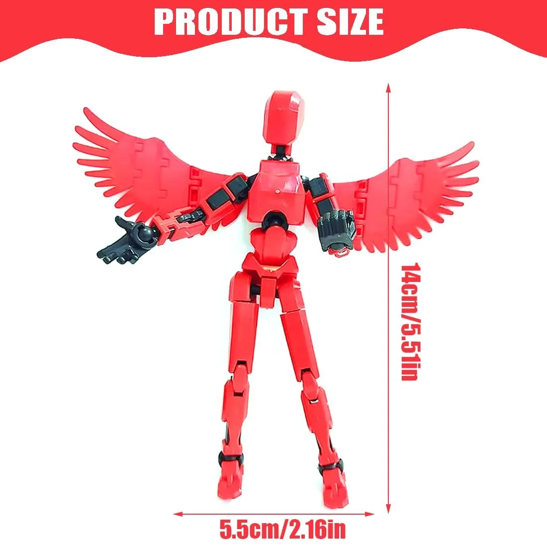 Игровая фигурка JAWUZ Hiros 13 Titan 13 подвижная с крыльями красная, фото №2