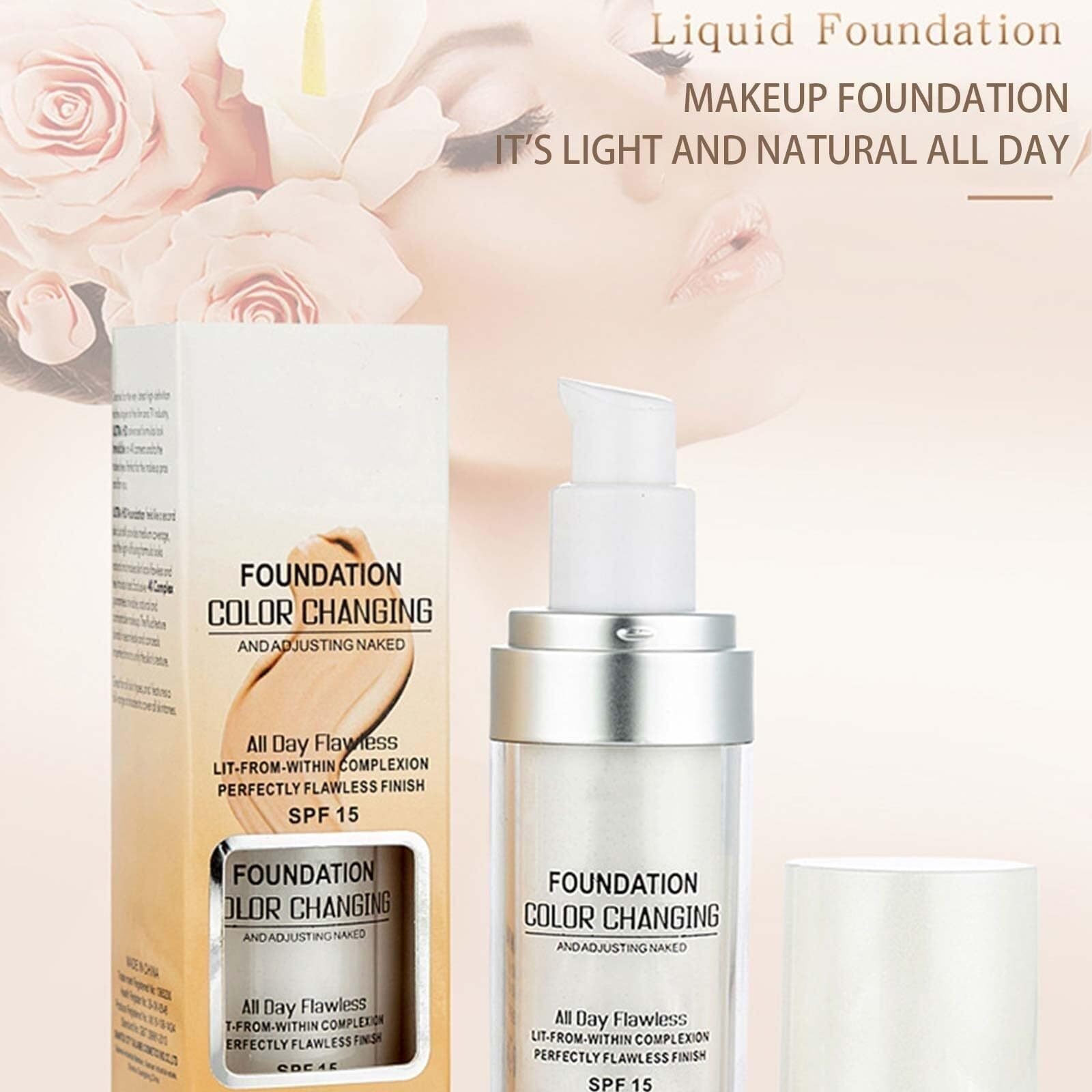 Крем Flawless Colour Changing Foundation Full Coverage Oil Control з SPF 15 Відтінок Nude для зрілої шкіри 30 мл, фото №6