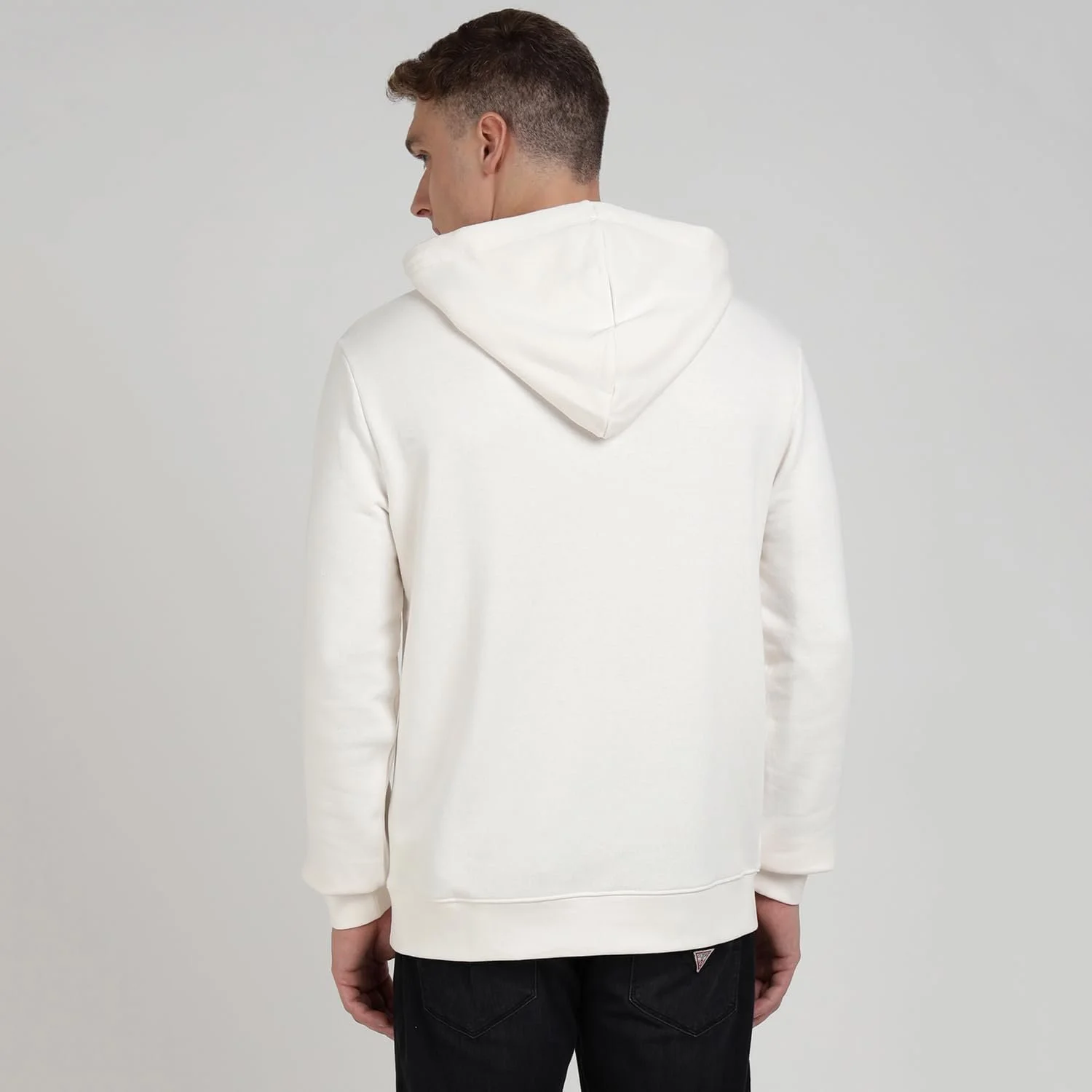 Бавовняна суміш Толстовка з капюшоном GUESS Білий Salzweiß, 40, фото №2 Бавовняна суміш Толстовка з капюшоном GUESS Білий Salzweiß, 40, фото №2