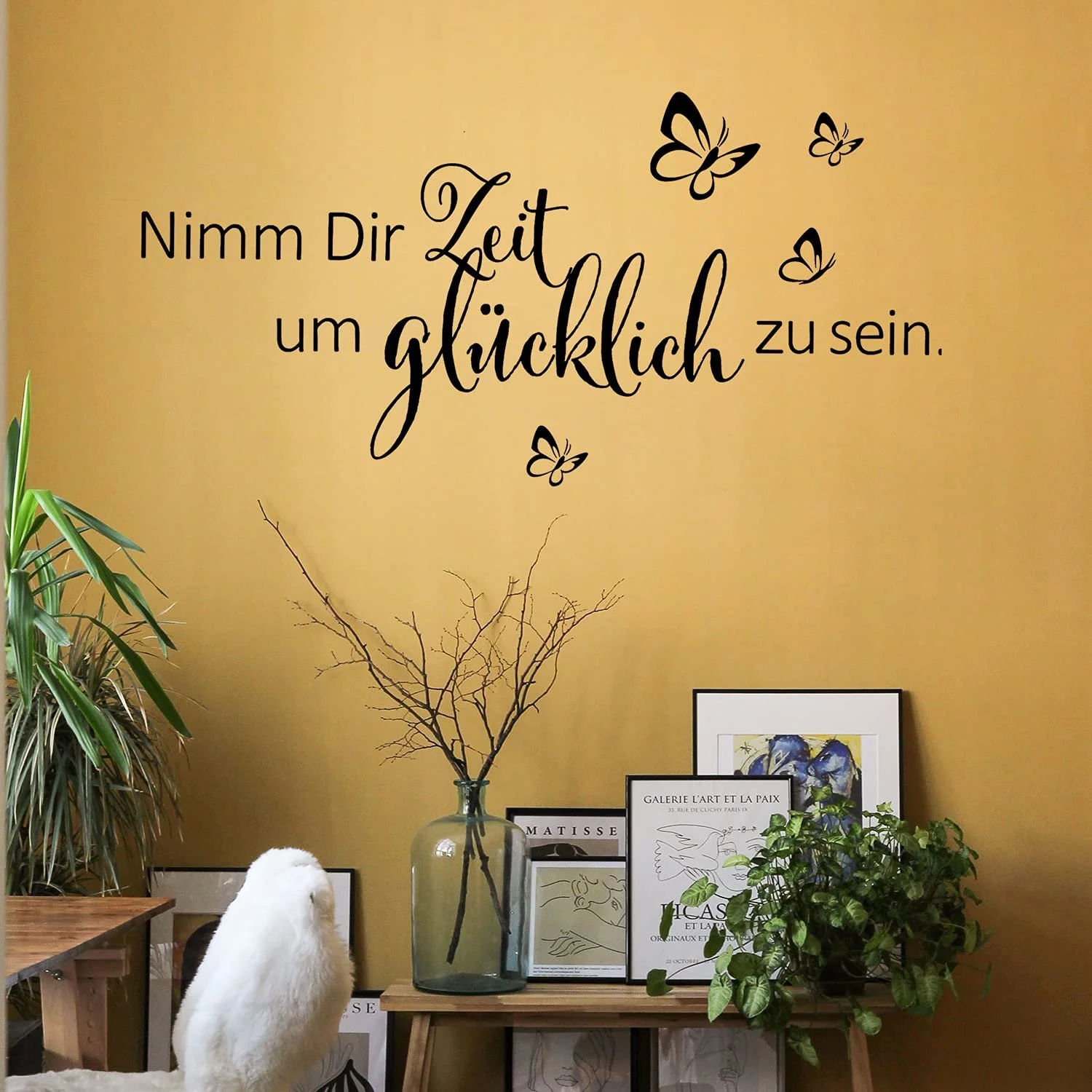 Наклейка на стіну Butterflies Take Time To Be Happy Чорна 36 x 80 см, фото №4