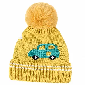 Вязаная шапка OATIPHO Мультяшная С помпоном - Фото 1