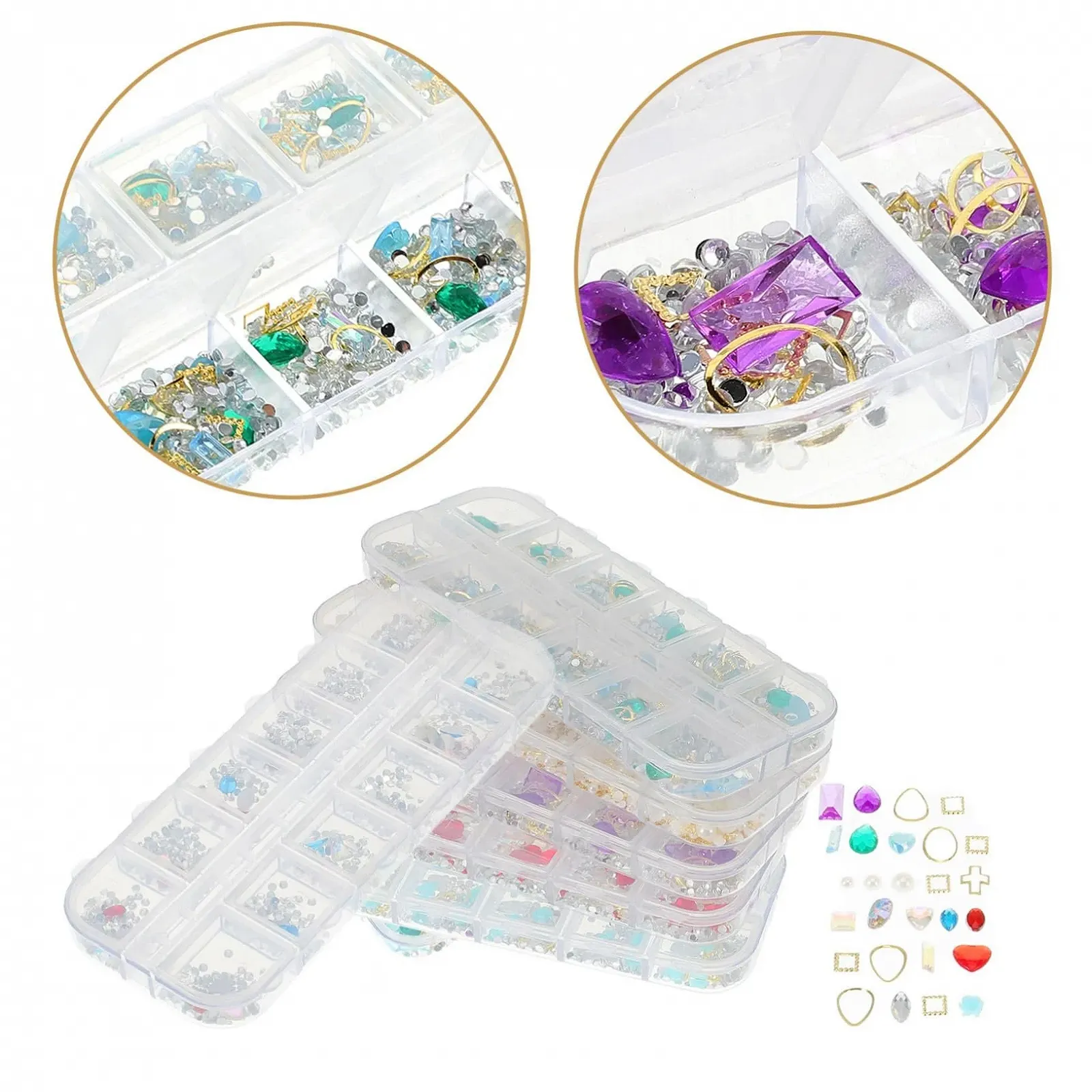 Стрази TEHAUX 12 Gitter для манікюру, блискучі, для жінок, фото №3