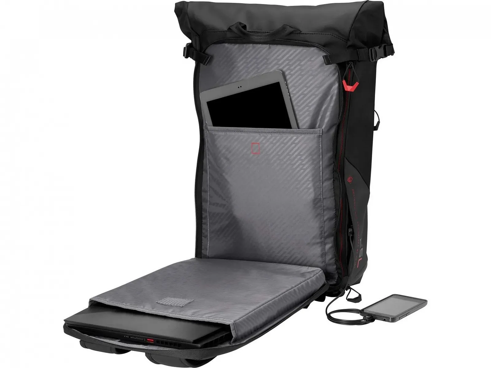 Рюкзак для ноутбука HP OMEN Transceptor Rolltop 15.6 дюймов Black, фото №4
