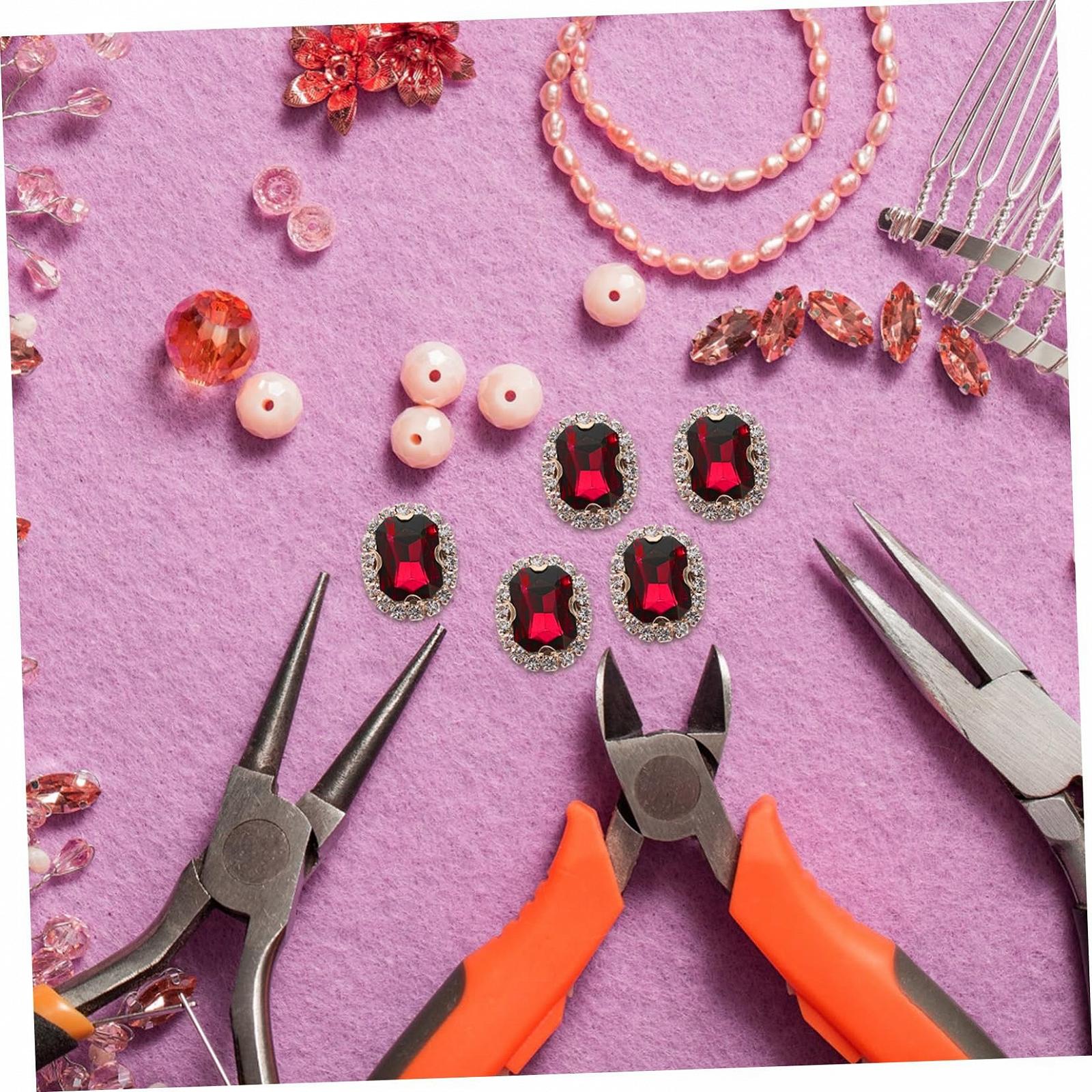 Стразы пришивные 20 шт., декоративные стразы для одежды, аксессуары для ручного шитья, блестящее украшение для рукоделия, красный цвет, фото №8