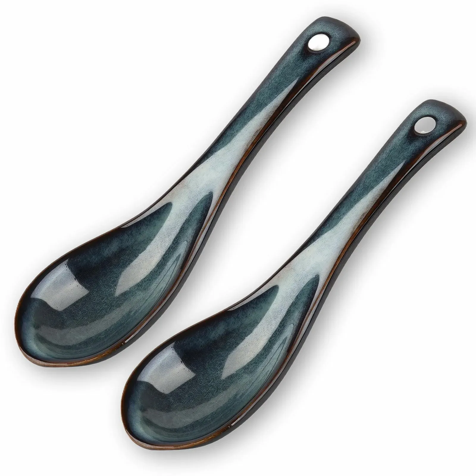 Ложка для азіатського супу Керамічна Японська блакитна, фото №1 Ложка для азіатського супу Керамічна Японська блакитна, фото №1