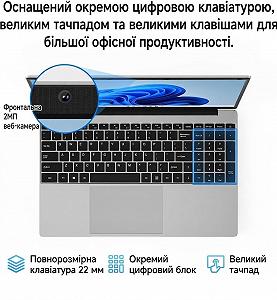 Ноутбук 15.6" Jumper EZbook S7 Hi Intel Celeron 5305U RAM 12GB SSD 512GB + eMMC 128GB Windows 11 (UKR) synthetic.ua - Фото 1