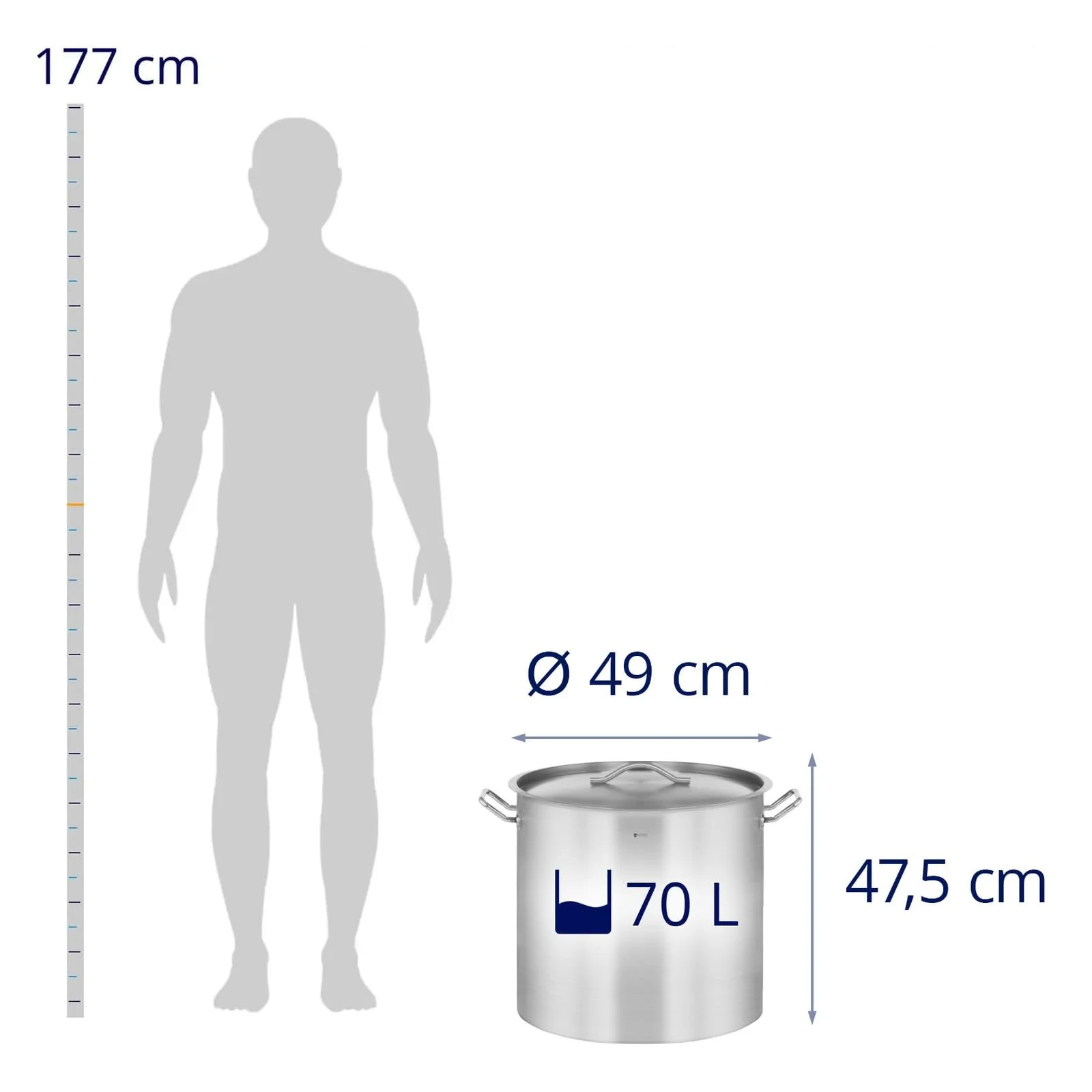 Кастрюля индукционная Royal Catering из нержавеющей стали 70 литров, фото №5 Кастрюля индукционная Royal Catering из нержавеющей стали 70 литров, фото №5