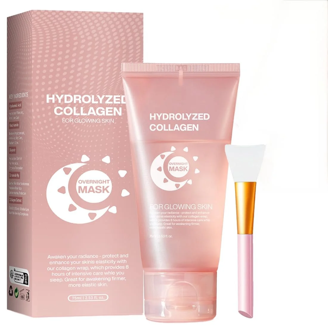 Маска Ночная Collagen, Маска для Лица Collagen Overnight, Корейская Маска-Пленка Collagen - Глубокое Увлажнение, Уменьшает Морщины и Улучшает Эластичность Кожи (Упаковка 1/Набор Discovery), фото №1