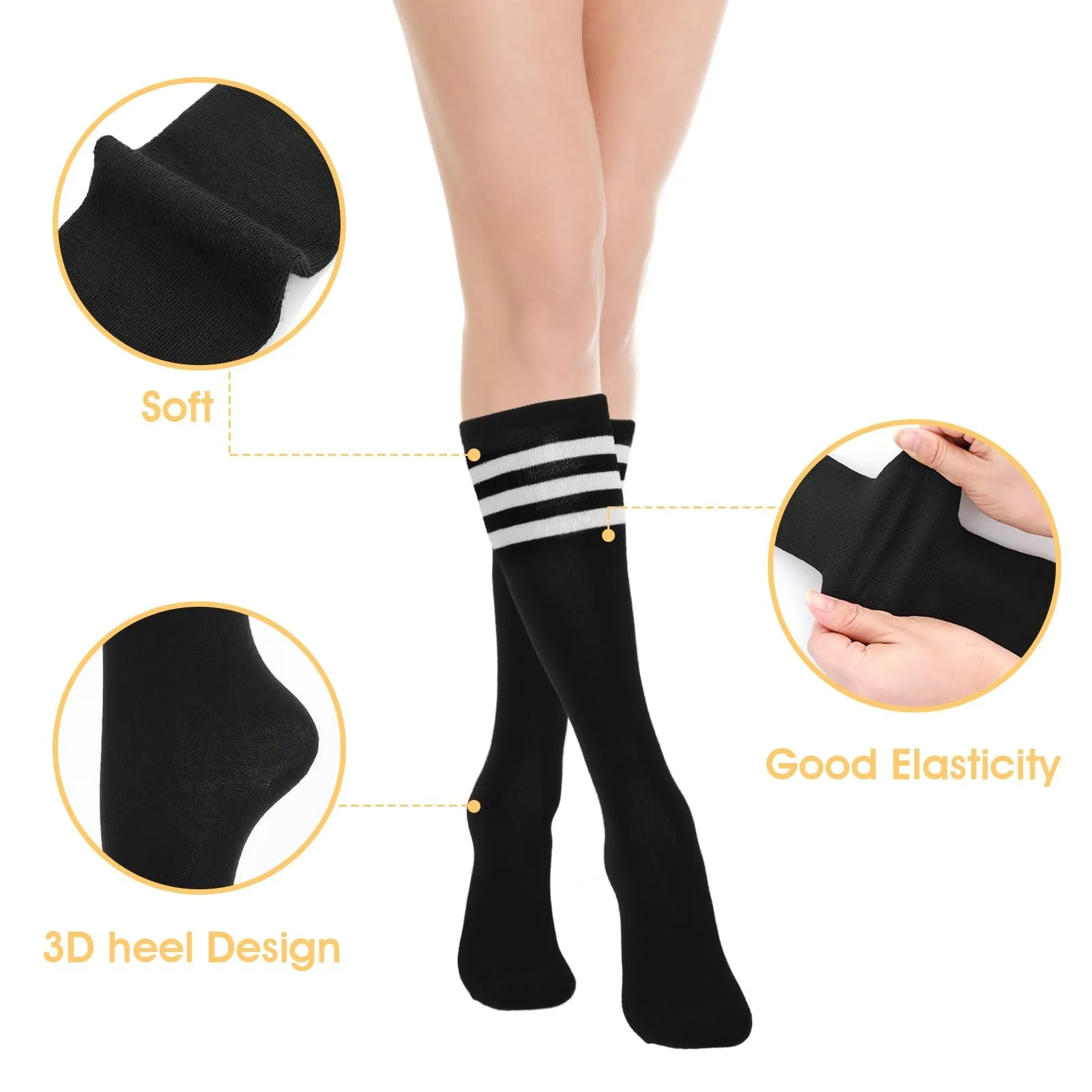 Шкарпетки Труба Sibba 2 пари Чорно-білі, Універсальний розмір, фото №3