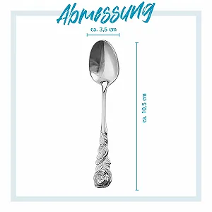 Ложки для эспрессо GRÄWE Набор 6 шт Нержавеющая сталь Розовый декор Серебряный synthetic.ua - Фото 1