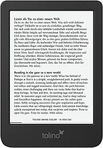 Електронна книга 6" Tolino shine color / 16ГБ / Windows 11 / Wi-Fi / SD слот / Кольоровий сенсорний E-Ink екран (1072x1448) / Налаштовувана яскравість / Динаміки / Чорний synthetic.ua - Фото 1