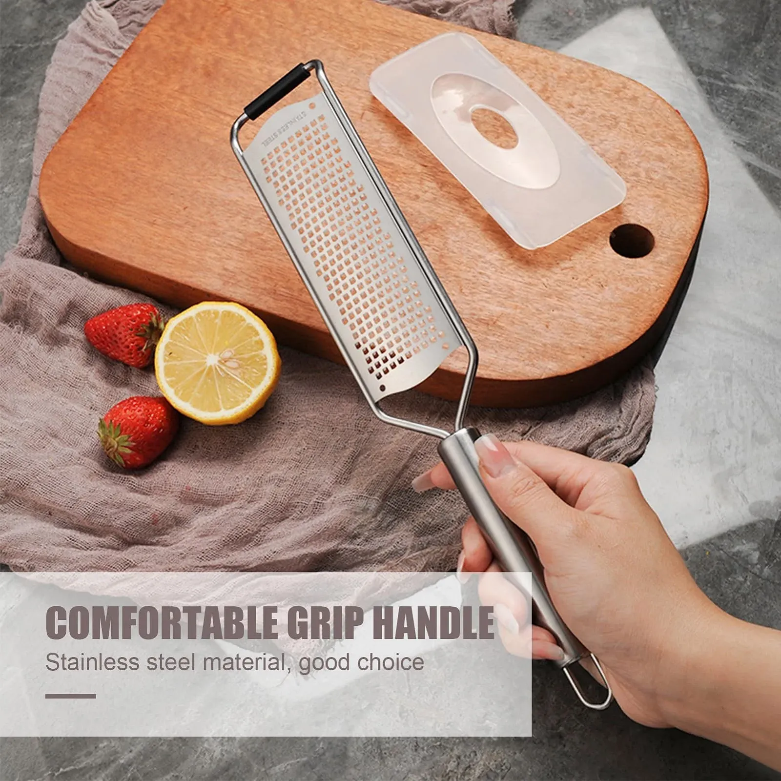 Тертка ручна Berglander для сиру, овочів з ергономічною ручкою для крупного натирання, фото №5