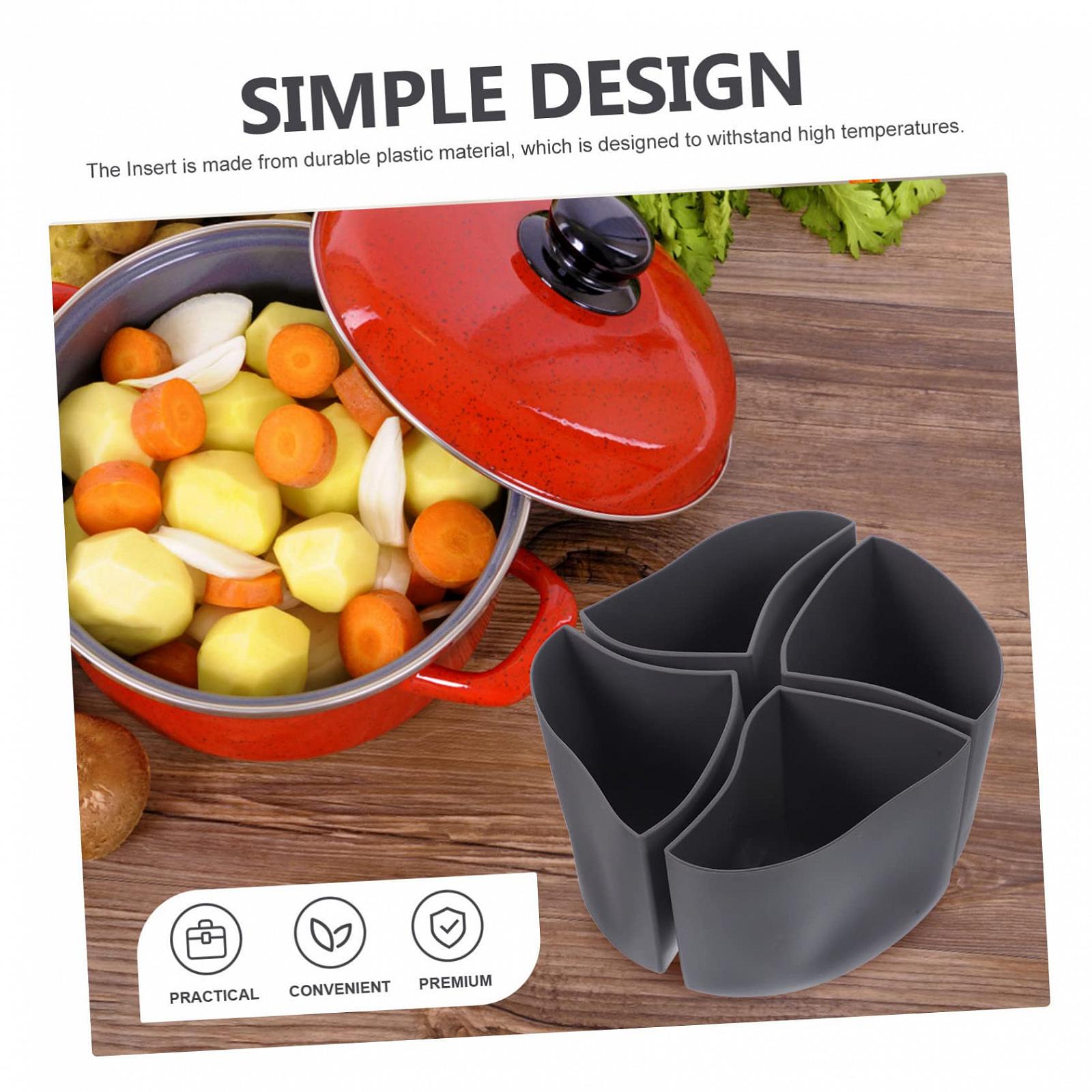 Вставка LABRIMP Slow Cooker Teiler для овально-круглой кастрюли силиконовая для повседневного использования серый, фото №2