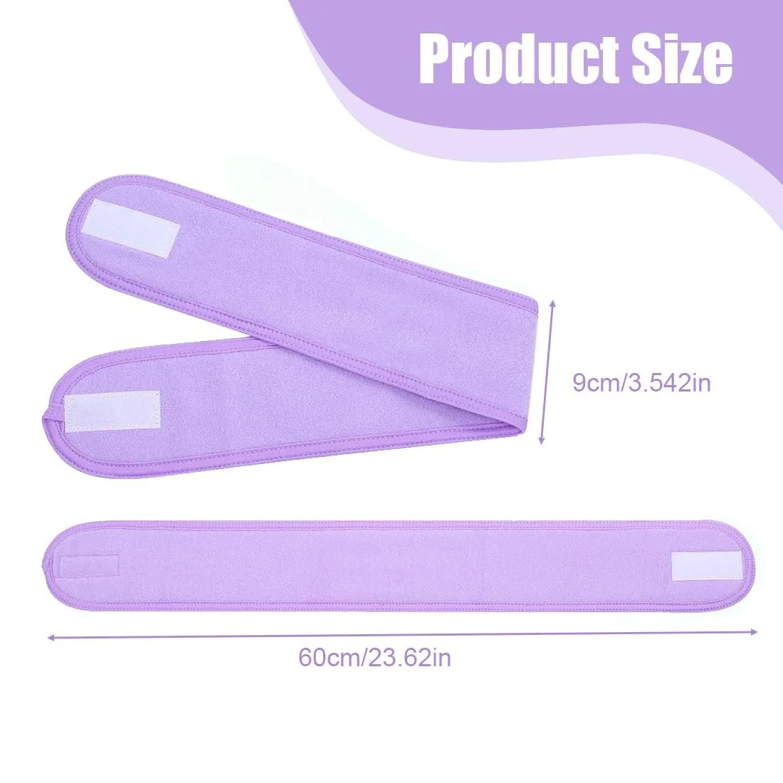 Набір косметичних пов'язок для волосся, 4 шт. Фіолетовий, рожевий, жовтий та блакитний, фото №2