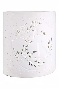 Настільна лампа GILDE Кіт з пташкою Порцелянова 40 Вт E14 20 см - Фото 1