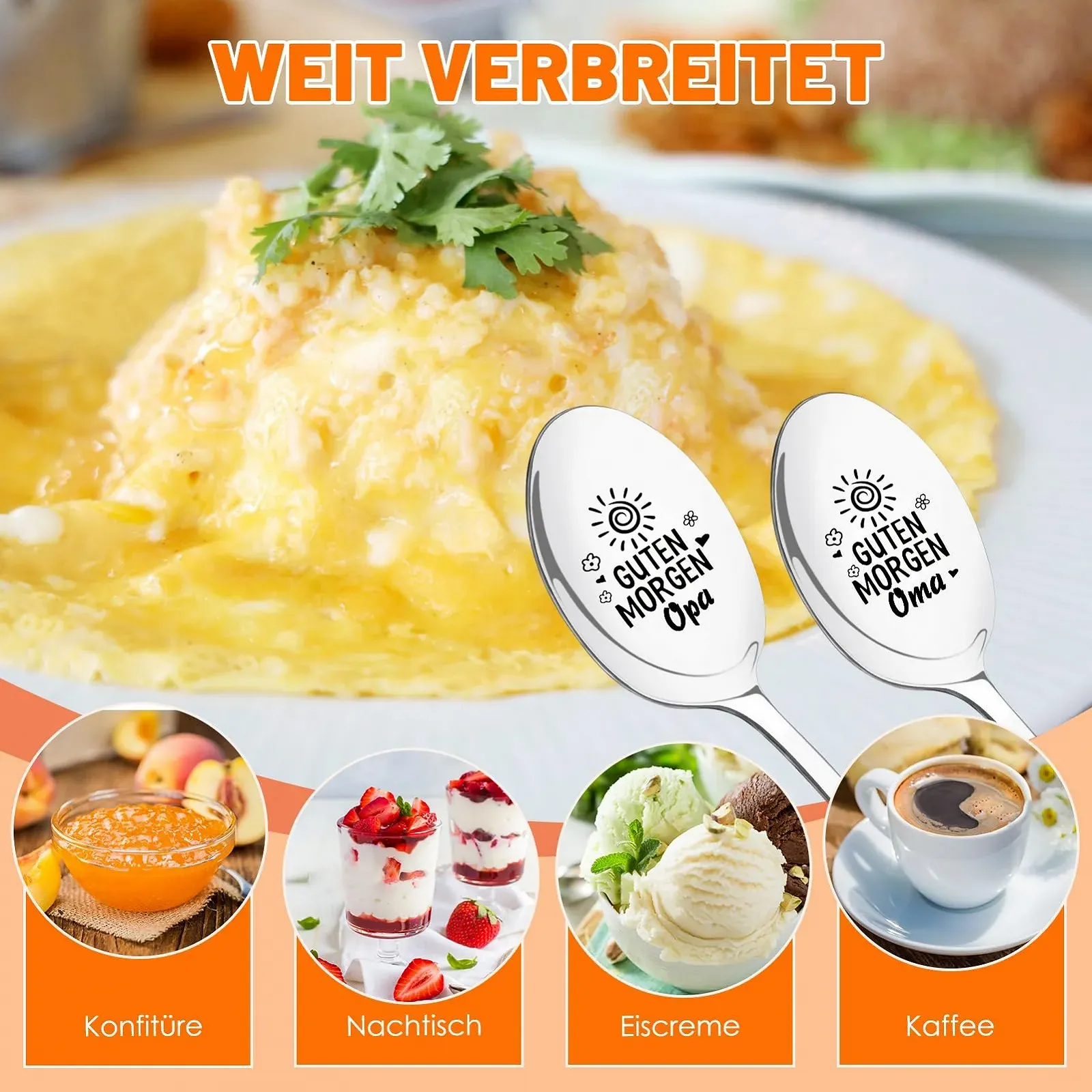 Ложка GrandMa GrandPa Gift, Набір 2 ложки Good Morning GrandPa GrandMa з гравіюванням, фото №4