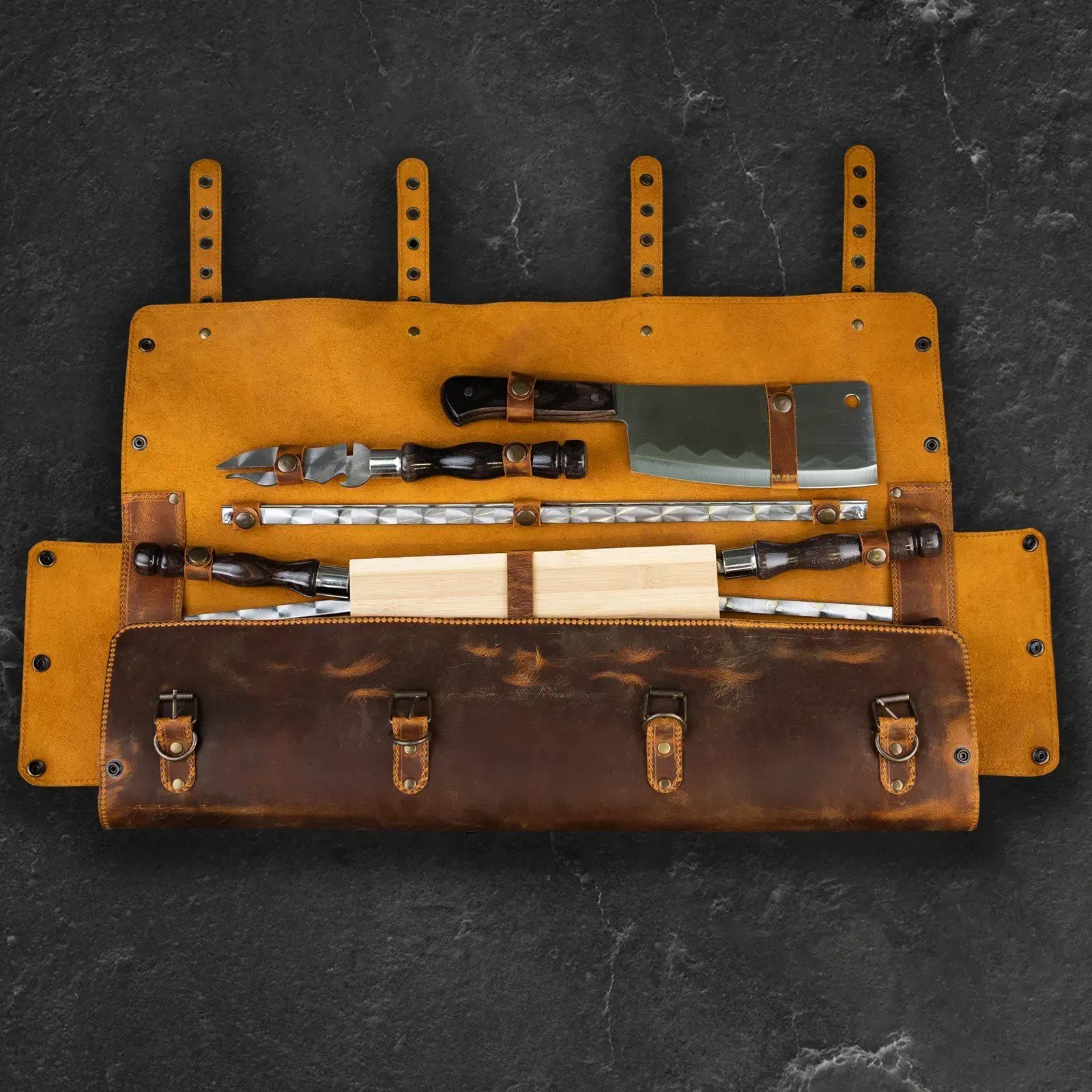 Набор шампуров "Тигнармэн" в кожаном кейсе 13 предметов, фото №4