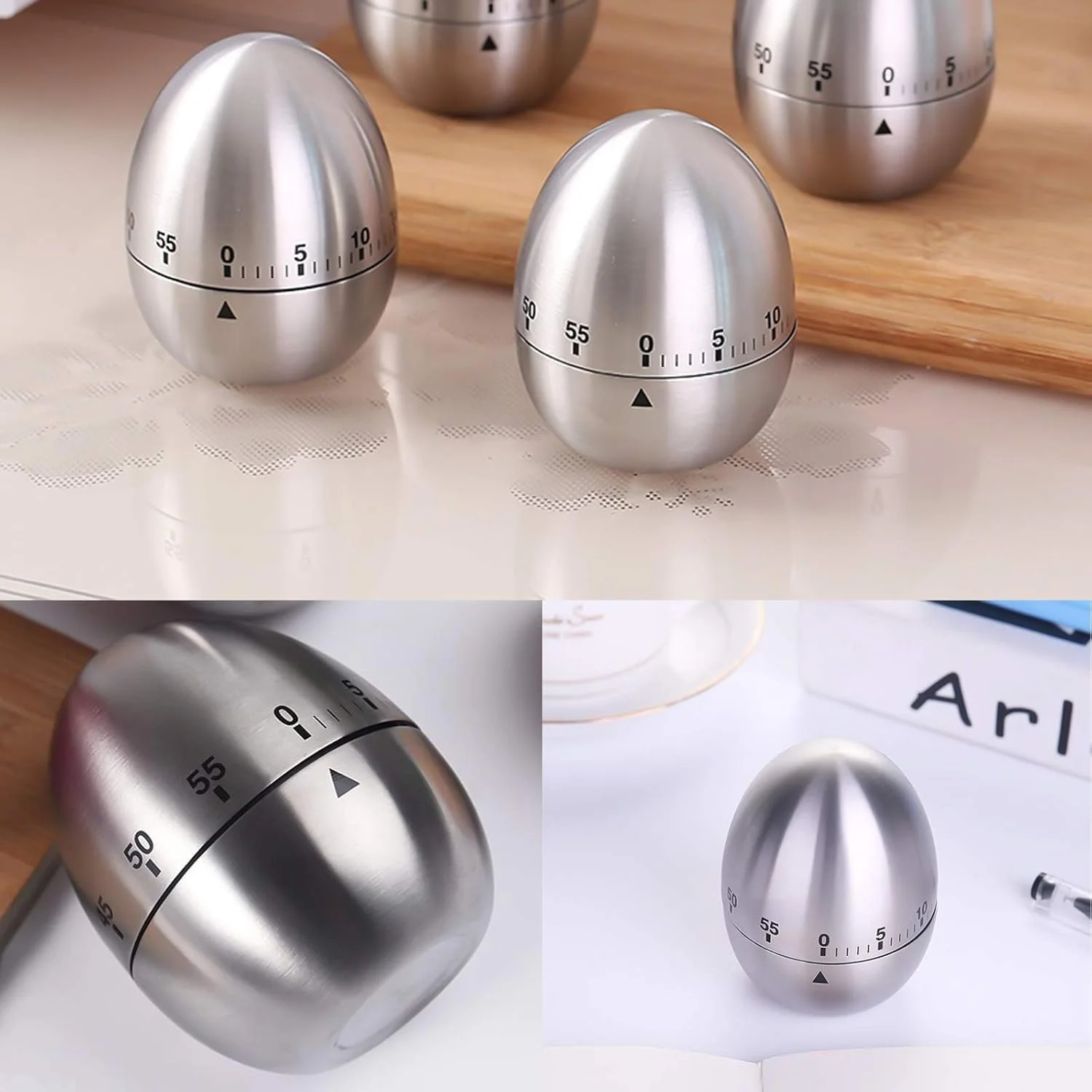 Кухонный таймер Egg Shaped механический нержавеющая сталь, фото №7