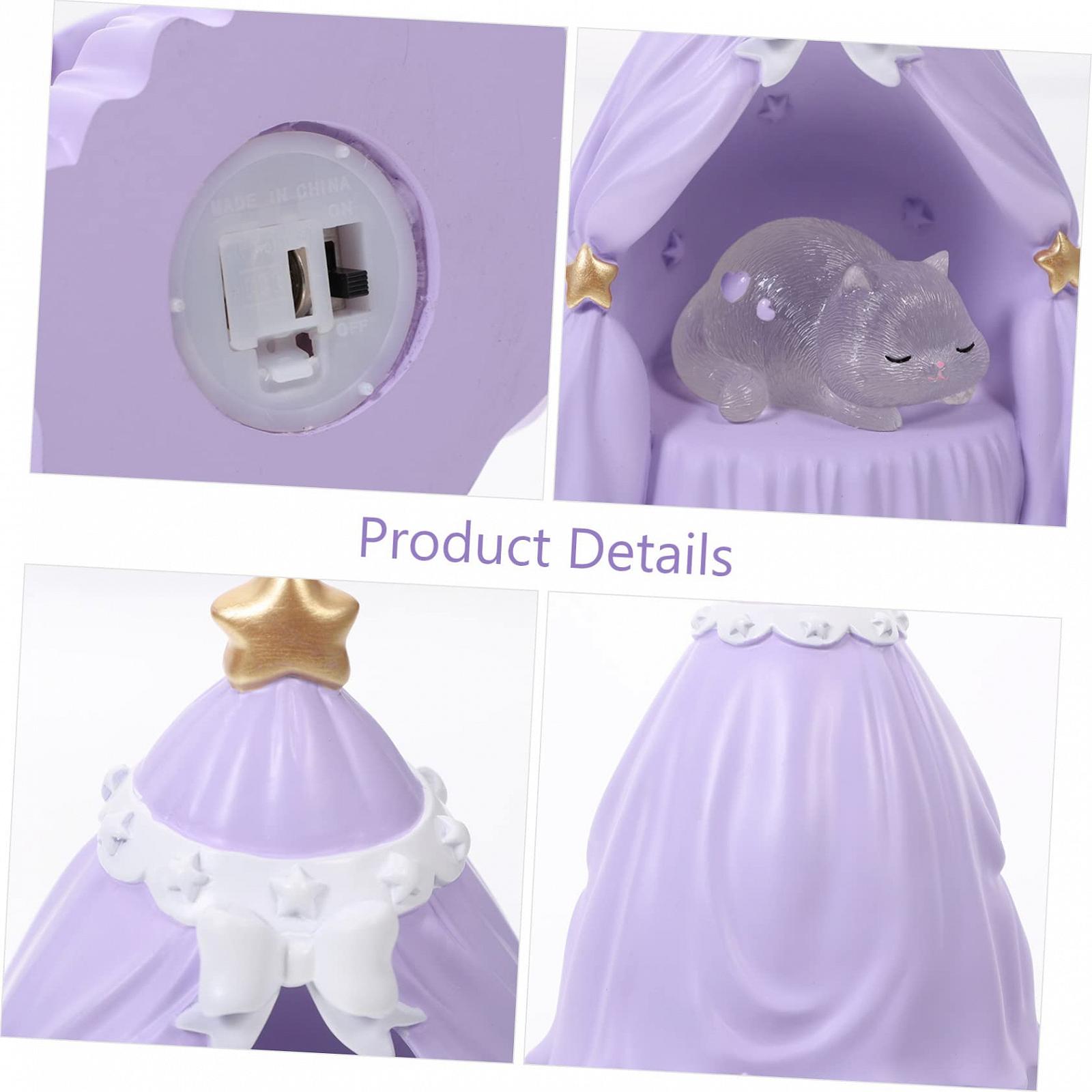 Нічник HOMSFOU Комплект з 4 Нічних Лам Котик для Дітей Фіолетовий, фото №3